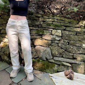 URBAN OUTFITTERS - Dickies white/cream Corduroy Pants Utility Unisex size 27"/4